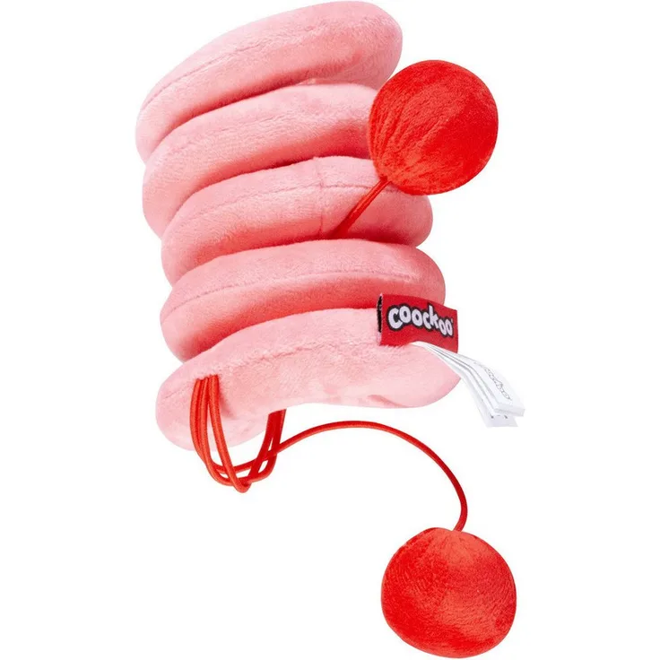 Coockoo Katzenspielzeug Twister, rosa, fesselndes Spiralspielzeug aus weichem Plüsch mit klingelnden Glöckchen und bunten Bällchen
