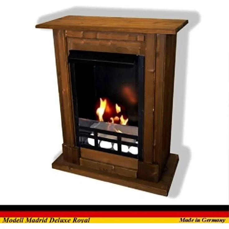 Kaminbau Mierzwa Ethanol- und Gelkamin Modell Madrid Deluxe Royal - 60x76x30cm, 22 Kg, Gratis Kaminzubehör, Farbwahl Nussbaum – Bild 2