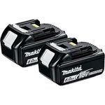 Makita BL1860B, 18V LXT Li-Ion 6,0 Ah Akku 2er-Pack mit Ladestandsanzeige, lange Lebensdauer