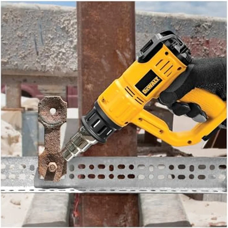 DeWalt 2.000 Watt Heißluftpistole - Heißluftgebläse (50 - 600°c Betriebstemperatur, Luftdurchsatz 650 l-min, mit Überlastschutz, auch im Stationärbetrieb einsetzbar, inkl. Konusdüse und Punktdüse), D26414 – Bild 3