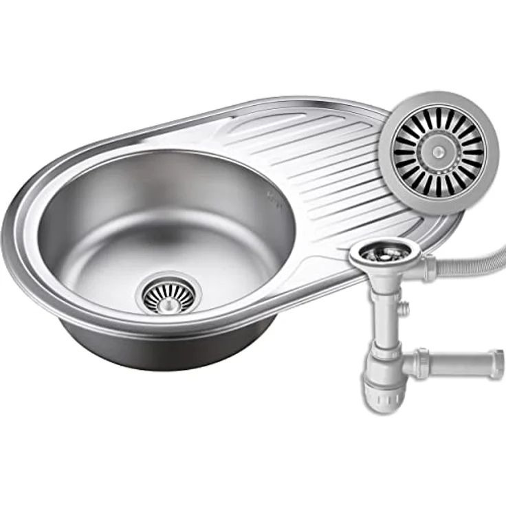 Quadron Einbeckenspüle TOM, Edelstahl Spüle 45 cm in Satin, Einzelbecken mit Abfluss, geeignet für Küchenunterschränke ab 45 cm, hygienisch und pflegeleicht – Bild 1