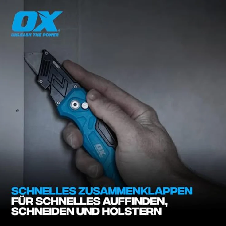 OTTO OX TOOLS OX-P224301 PRO, robustes Klappmesser mit ultra-scharfen Stahlklingen, inkl. 3 Ersatzklingen – Bild 3