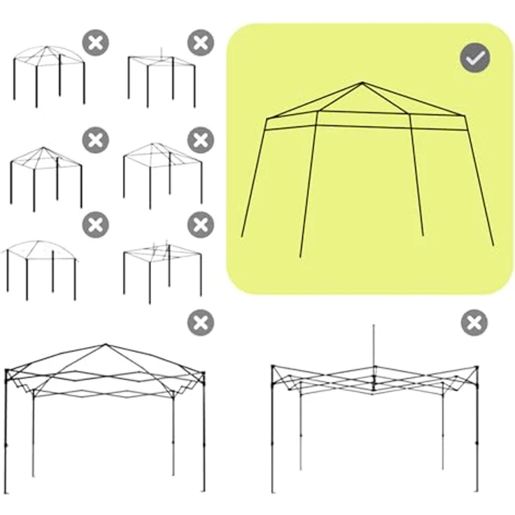 Outsunny Pavillon-Ersatzdach, wasserabweisend, stabil, winterfest, sturmfest, 300 x 300 cm, UPF50+, Farbe Kaffee – Bild 5