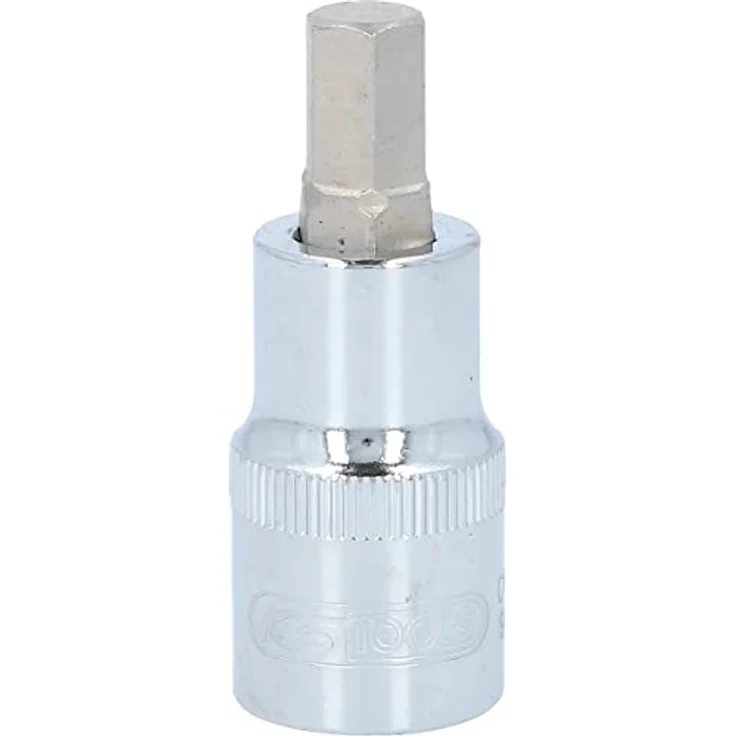 KS Tools Sechskant-Bit CHROMEplus, 1/2" Stecknuss Innensechskant, kurz, 9 mm, hochglanz verchromt, mit Kugelfangrille, Chrom-Vanadium – Bild 5