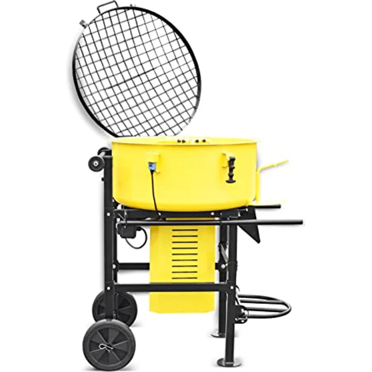 BAMATO Betonmischer BCM-120, Zwangsmischer mit 1500 Watt Motor, 120 Liter Trommel, Wasseranschluss und Sackaufreißer – Bild 5