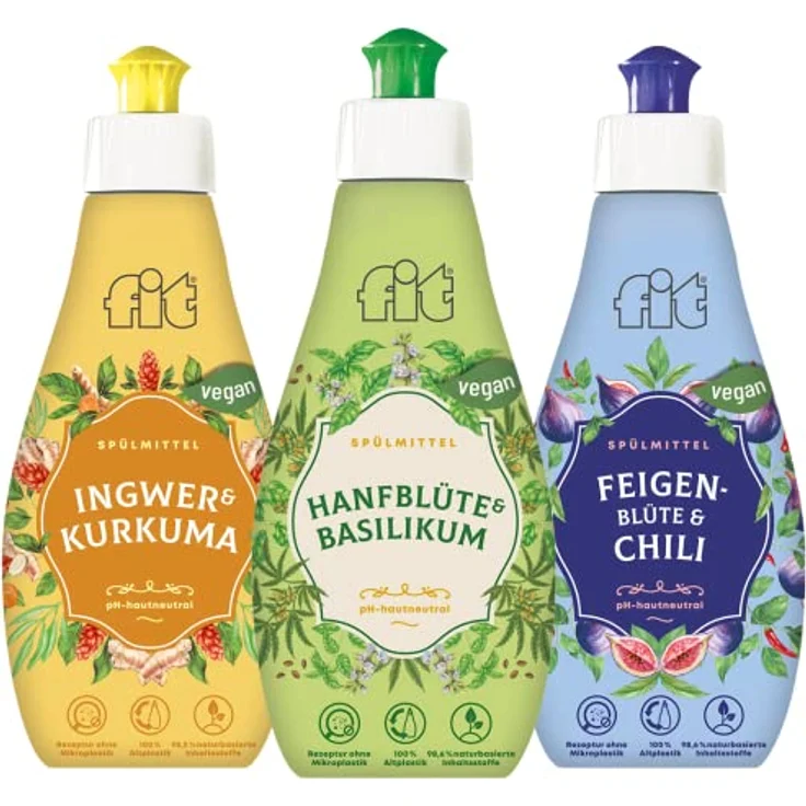 FIT fit Spülmittel Feigen-Blüte & Chili, 400ml hochwirksames Geschirrspülmittel mit sparsamem Verbrauch und hautverträglicher Formel – Bild 4