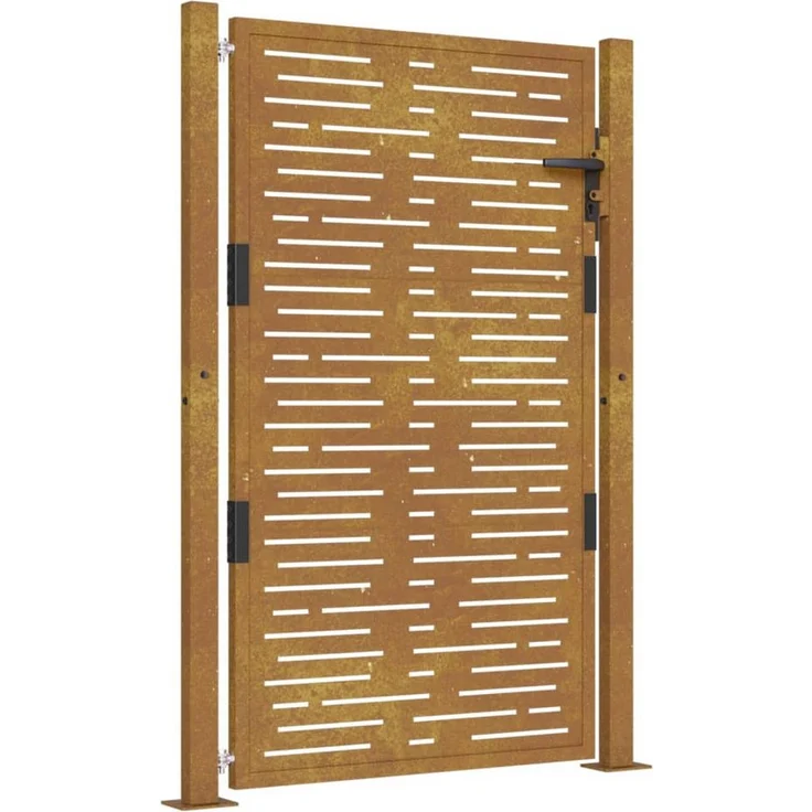 vidaXL Gartentor aus Cortenstahl, Rostig, 105 x 155 cm, Abschließbar – Bild 1