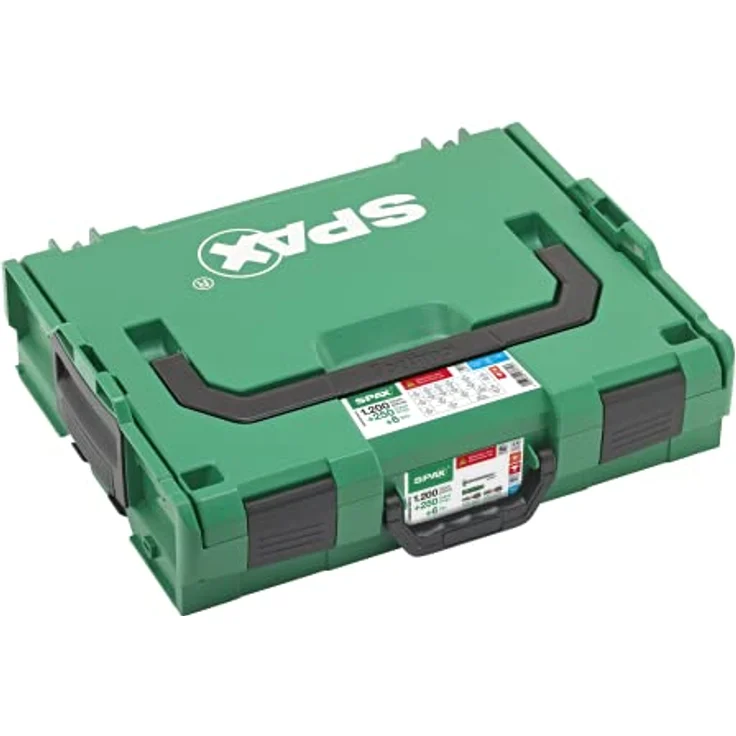 SPAX Elektriker L-Boxx Gross Tsp -x-, 1.200 Schrauben in 14 Größen, inklusive 250 Dübel und 6 SPAX T-STAR plus Bits, modulare System-Kofferlösung für Bosch Sortimo – Bild 2