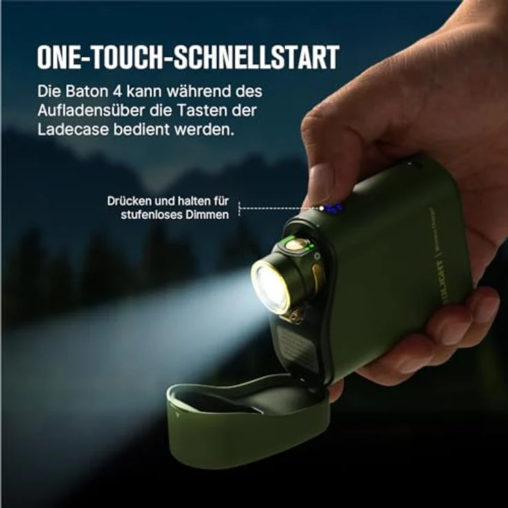 OLIGHT Baton 4 Kit, Mini LED Taschenlampe mit 1300 Lumen, wiederaufladbarem Ladecase und 5000mAh Akku – Bild 5