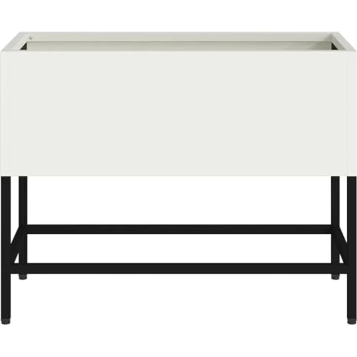 vidaXL Hochbeet, Rechteckiger Metallpflanzkübel, 60x26x45 cm, Wetterfest, Weiß, Matt – Bild 5