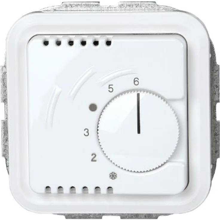 Kopp Paris Raumthermostat "Öffner", Heizgerät, Temperaturbereich 5ºC-30ºC, Nachtabsenkung, 10(4)AX, 250V~, 2200W, IP20, arktis-weiß, 290102011