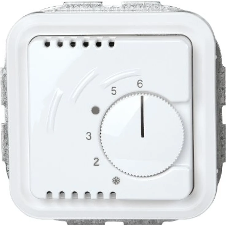 Kopp Paris Raumthermostat "Öffner", Heizgerät, Temperaturbereich 5ºC-30ºC, Nachtabsenkung, 10(4)AX, 250V~, 2200W, IP20, arktis-weiß, 290102011