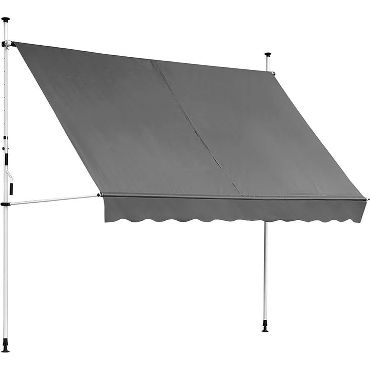Feel2Home Klemmmarkise LED Klemmmarkise 350cm Beige Sonnenschutz mit LED-Beleuchtung, Klemmmontage