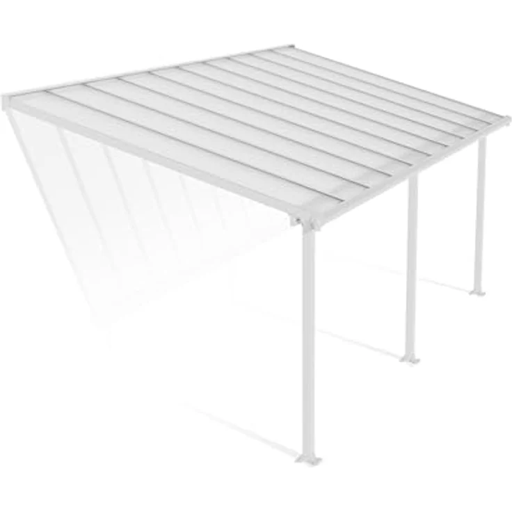 Palram Canopia Olympia Terrassenüberdachung 3x6 - Gestell aus Alumiuium & 16 mm Polycarbonat - Terrassendach Für den Ganzjährigen Gebrauch Geeignet, Weiß, 619 x 295 x 305 cm – Bild 1
