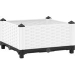 furnicato Hochbeet 40x40x23 cm Polypropylen, weiß - Stilvolles Rattan-Design, langlebiges Material, leicht zu montieren