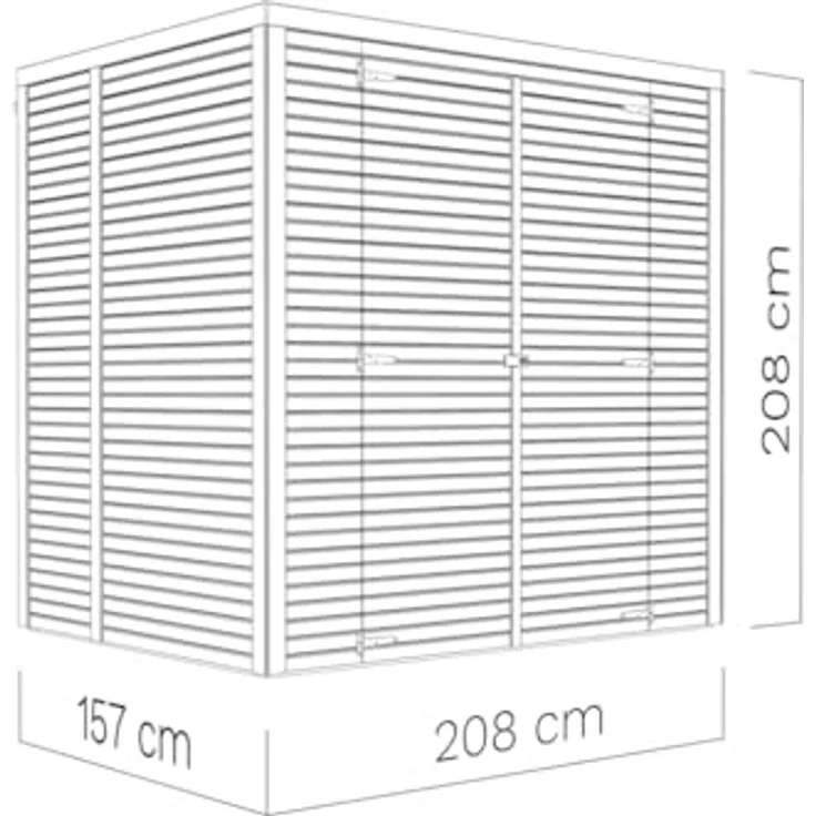 KONIFERA Gartenhaus Beno 2, modernes Gerätehaus mit Flachdach, Doppeltüren (188 x 131 cm), BxT: 207x170 cm – Bild 5