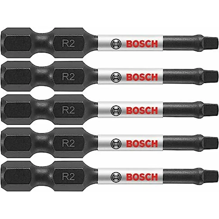 Bosch Impact Tough Square #2 Einsatz Bits, ITSQ2205, 5er-Pack - einseitig, 2 Length
