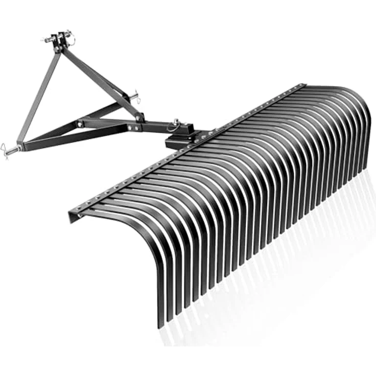 Wiltec Rasentraktor Heuharke mit 152 cm Arbeitsbreite, Heurechen mit 32 Harkenzinken, Rechen mit 3-Punkt-Aufstecksystem mit 360° Drehung, robuste Konstruktion in Grün – Bild 1