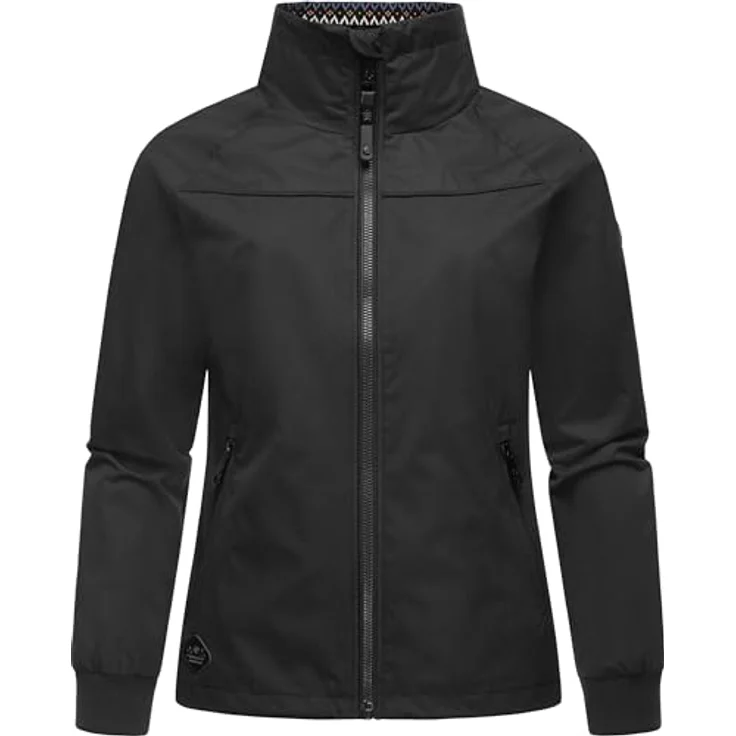 Ragwear Apola, Damen Übergangsjacke, wind- und wasserdicht mit Rippbündchen, Schwarz, Größe L – Bild 4