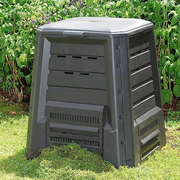 NYVI Gartenkomposter NYVIGreen 87x75x75 cm Anthrazit - 340 Liter - Thermokomposter aus wetterfestem & recyceltem Kunststoff – Schnellkomposter - Stabil, Pflegeleicht, Steckmontage ohne Werkzeug – Bild 2