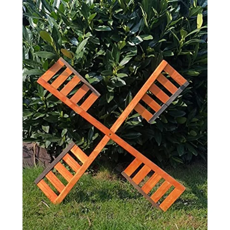 2x Darlux Ersatz Flügel L für Garten-Windmühle Mühlenrad aus Holz Braun 68 cm