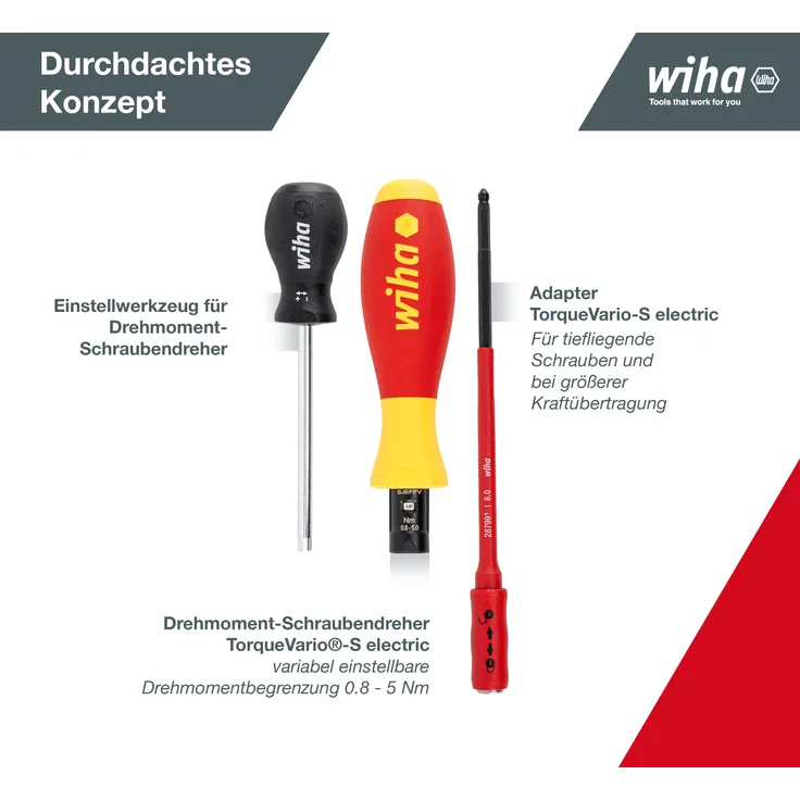 Wiha slim Selection Set / VDE Komplett Set mit Drehmoment Schraubendreher, Bithalter und slimBits / 18 teilig