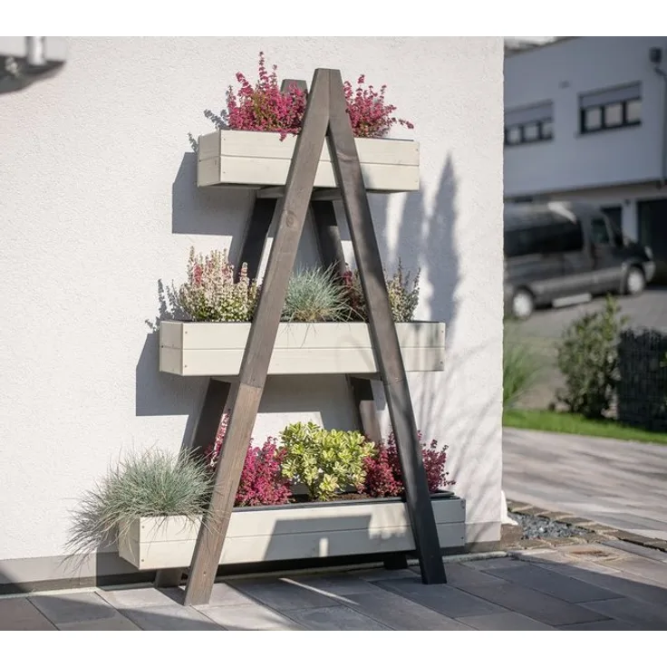 Westmann 3 fach Pflanzturm grau, 101x25x147 cm