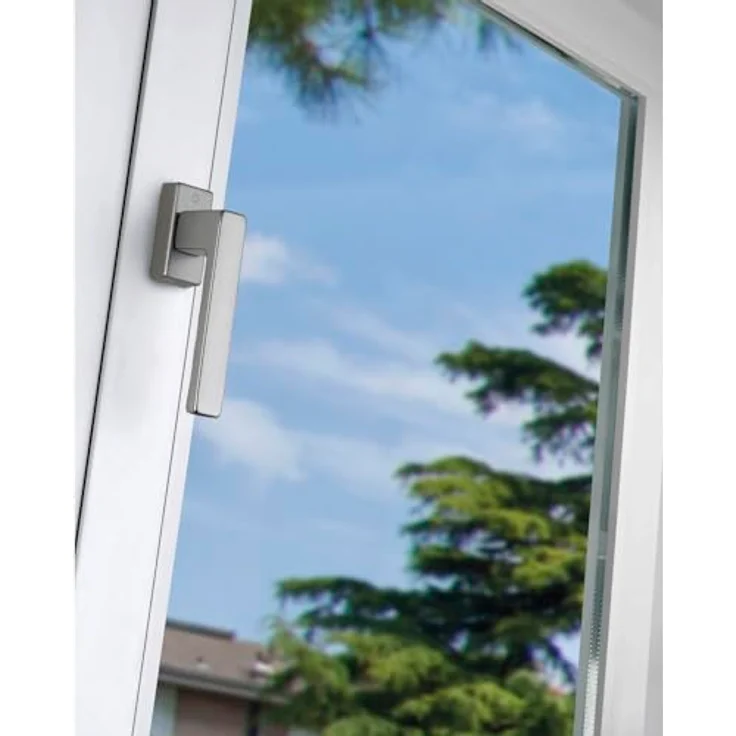 HOPPE Fenstergriff Toulon, abschließbar mit Secustik, Aluminium Edelstahl-Effekt, VK 7 x 32-42 mm, Raster 90° – Bild 3