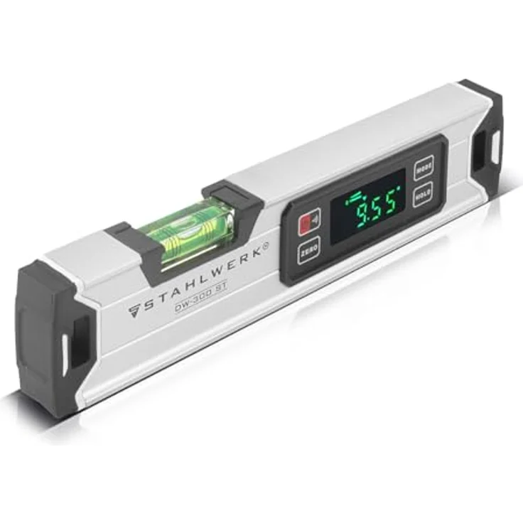 STAHLWERK Digitale Wasserwaage DW-300 ST aus Aluminium 300 mm, magnetisch | LED-Display | Winkelmesser – Bild 1