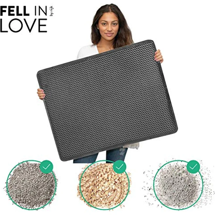 Fellou Katzenklo Matte 75x58 cm | XXL Matte Katzentoilette | perfekte Katzenstreu Matte für die saubere Wohnung | Katzenmatte Katzenklo – Bild 4