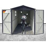 Albatros Premium Motorradgarage, verzinktes Metall in Anthrazit (RAL 7016), wetterfest und abschließbar, 169x296x191cm