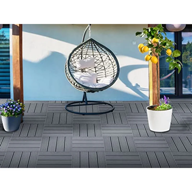 WOODTEX WPC Terrassenfliese Basic Hellgrau – Bild 7