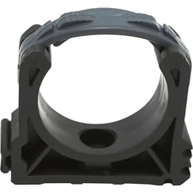 HAF PVC Rohrschelle 50mm, Rohrklemme aus grauem Kunststoff mit Clipverschlusssbügel für Druckrohre, hohe Witterungsbeständigkeit und Abriebsfestigkeit – Bild 2