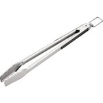 SANTOS XL Edelstahl Grillzange 41cm - Kochzange - eckiger Kopf - ergonomische Handhabung - gebürsteter/rostfreier Edelstahl - starker Federmechanismus