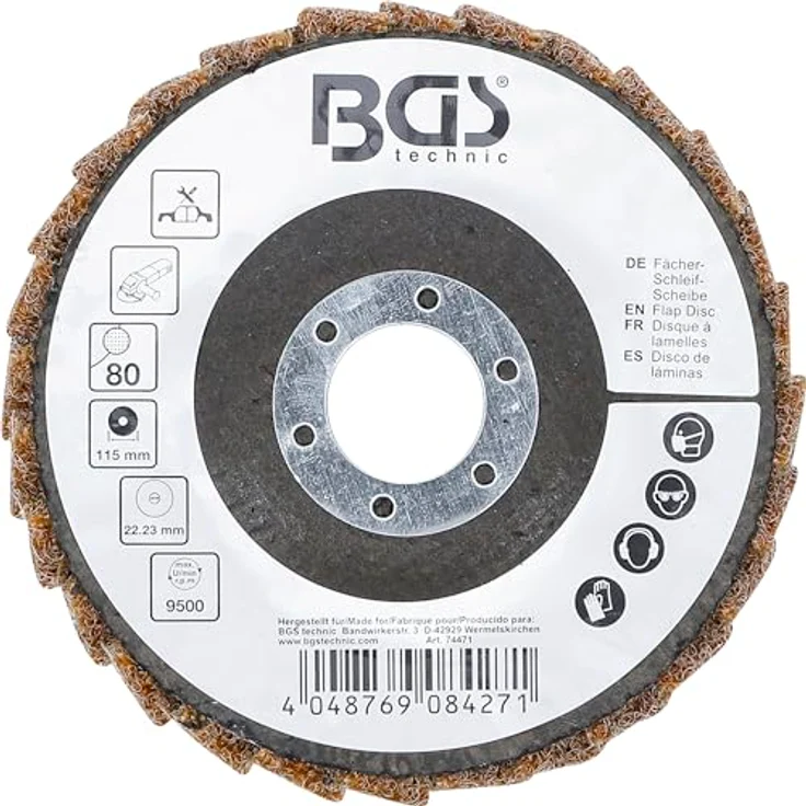 BGS 74471 | Fächer-Schleif-Scheibe | Vlies | Ø 115 mm | Körnung 80, medium Grün – Bild 4