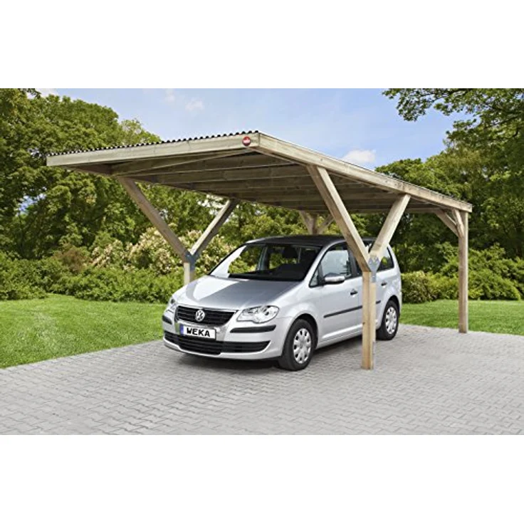 Weka Y-Einzelcarport, mit Stahldach und Pfosten 12x12 cm, kesseldruckimprägniert, Schneelast 125 kp