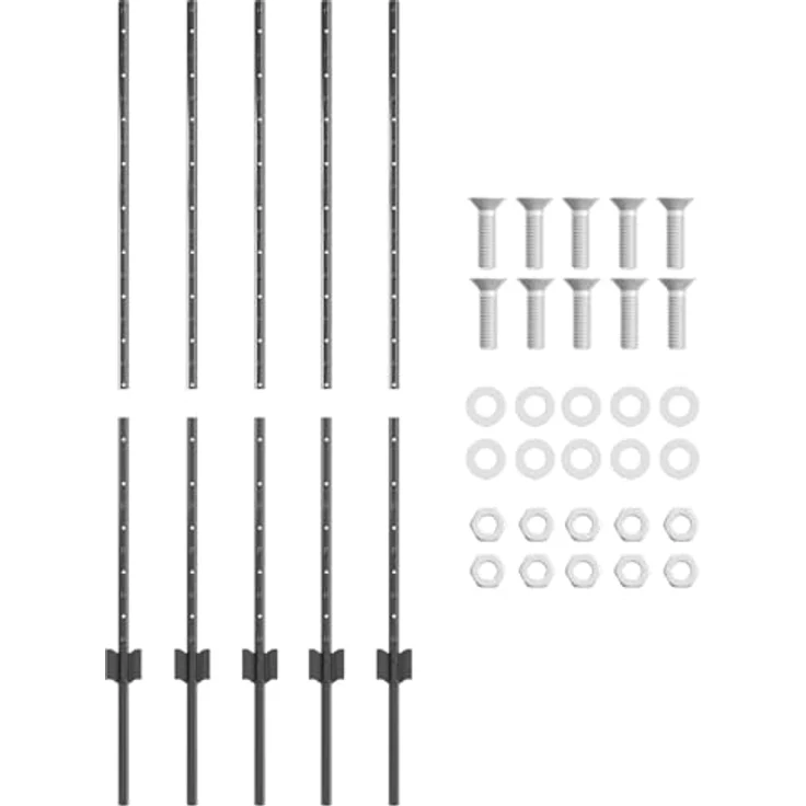 vidaXL U-Kanal Zaunpfosten, 10 Stück, 120 cm, grauer pulverbeschichteter Stahl, robust und modern – Bild 4