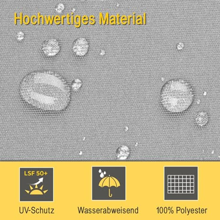 Sol Royal Senkrechtmarkise MS5, 140x250cm, grau, abnehmbare Handkurbel, wasserabweisender UV-Schutz 70-90% – Bild 3