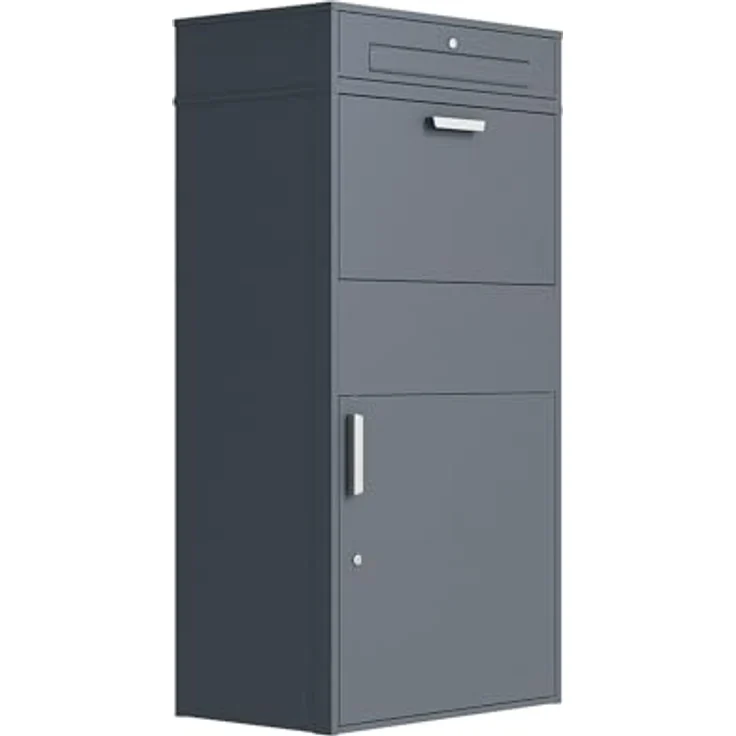 Westmann Briefkasten 'Pavo' mit Paketbox, abschließbare Wetterfeste Stahlkonstruktion in Anthrazit, 72 x 128 x 45 cm – Bild 6