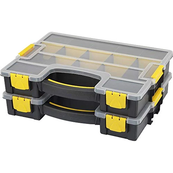 Basetech Sortimentskasten, 370 x 286 x 140 mm, 15 Fächer mit variabler Unterteilung, transparenter Deckel – Bild 3