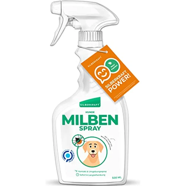 Silberkraft Milbenspray Hunde 500 ml, zuverlässiger Milbenschutz für Hunde, effizientes Anti-Milben-Mittel