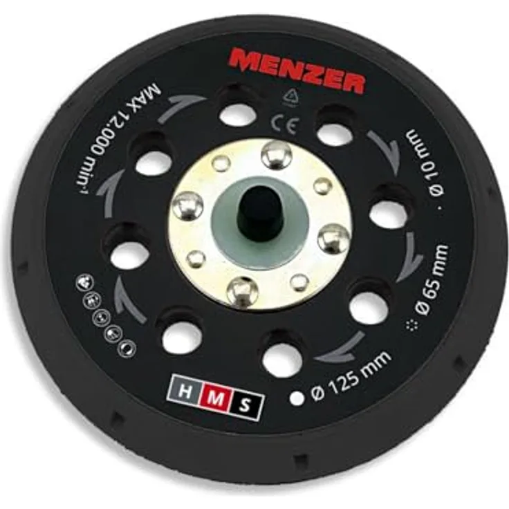 MENZER Multi-Loch-Schleifteller 125 mm Soft für ETS 125 5.0 und 2.5, hohe Absauglöcher für perfekte Schleifarbeiten an gewölbten Flächen