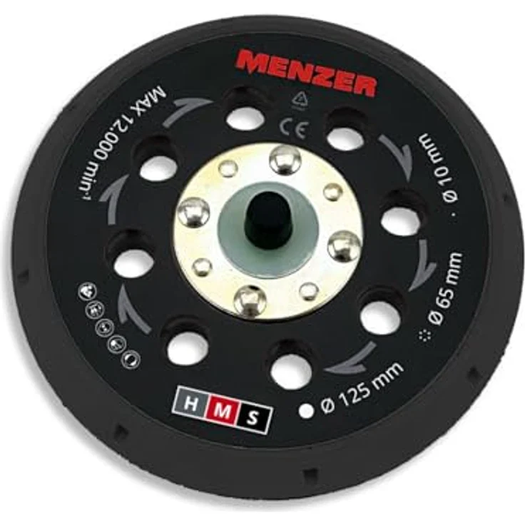 MENZER Multi-Loch-Schleifteller 125 mm Soft für ETS 125 5.0 und 2.5, hohe Absauglöcher für perfekte Schleifarbeiten an gewölbten Flächen