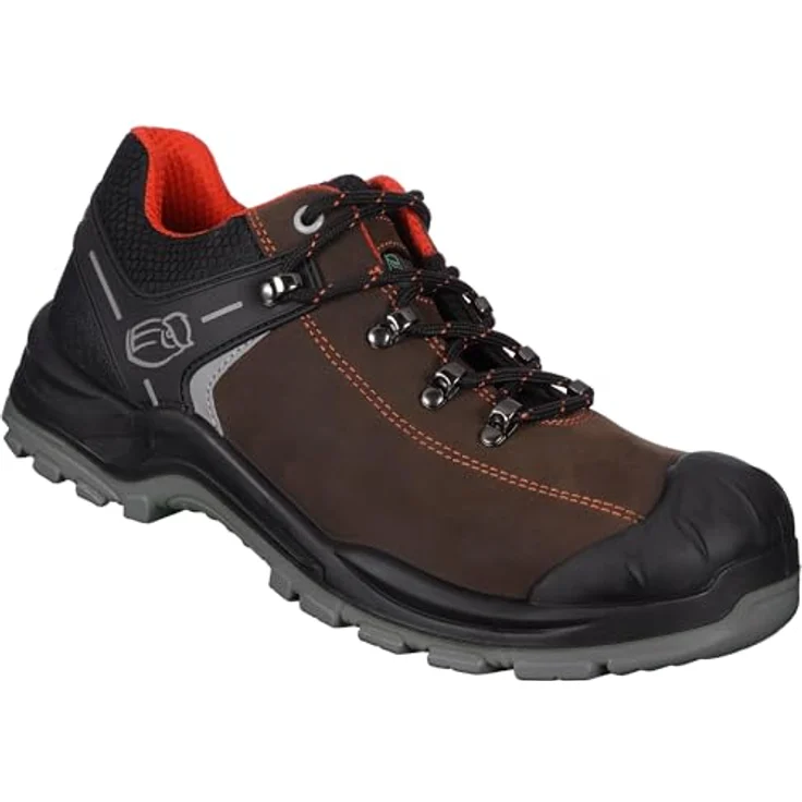 LEIBWÄCHTER L3310 Parma Halbschuh S3, braunes Crazy-Horse-Leder, Fiberglas-Zehenschutzkappe, atmungsaktives Mesh-Innenfutter, rutschhemmende PU-Laufsohle – Bild 4