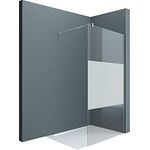 doporro Luxus Duschwand Duschabtrennung Bremen1MS 80x200cm Walk-In Dusche mit Stabilisator Echtglas 8mm ESG-Sicherheitsglas Klarglas Nanobeschichtung