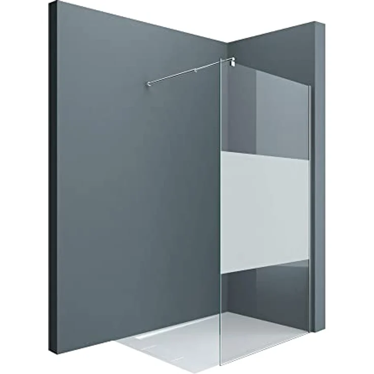doporro Luxus Duschwand Duschabtrennung Bremen1MS 80x200cm Walk-In Dusche mit Stabilisator Echtglas 8mm ESG-Sicherheitsglas Klarglas Nanobeschichtung – Bild 1