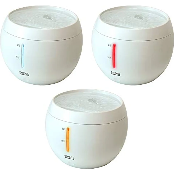 Croci Aqua-Brunnen für Katzen und Hunde, TDS-Wasserqualitätsanzeige, doppeltes Filtersystem, Wasserstandssensor, Filterwechselsensor, geräuschlos, Fassungsvermögen 2 l – Bild 3
