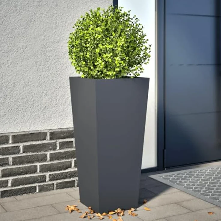 vidaXL Pflanzkübel 2 STK. Anthrazit 35x35x75 cm Stahl, robust und langlebig mit viel Platz – Bild 2