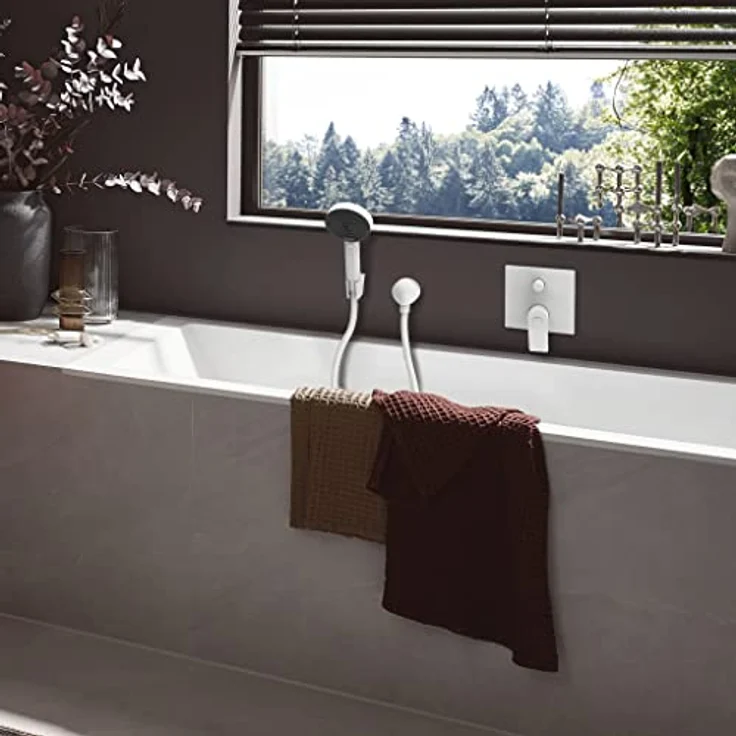 hansgrohe Pulsify Select S Duschset, 105 mm Handbrause mit 3 Strahlarten, EcoSmart, matte Weissfarbe, mit 125 cm Duschschlauch – Bild 7