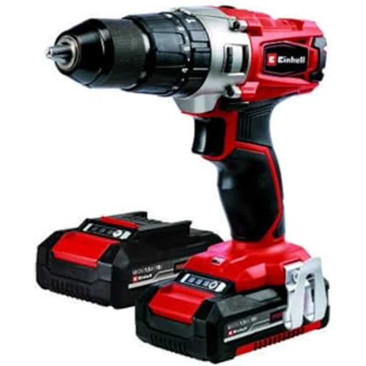 Einhell Akku Schlagbohrschrauber TE-CD 18-2 Li-i Set (18 V,Li-Ion,13 mm Bohrfutter,Leerlaufdrehzahl 0-1250 min-1,Inkl. 2x1,5 Ah Akkus,Schnellladegerät und Aufbewahrungstasche) – Bild 2